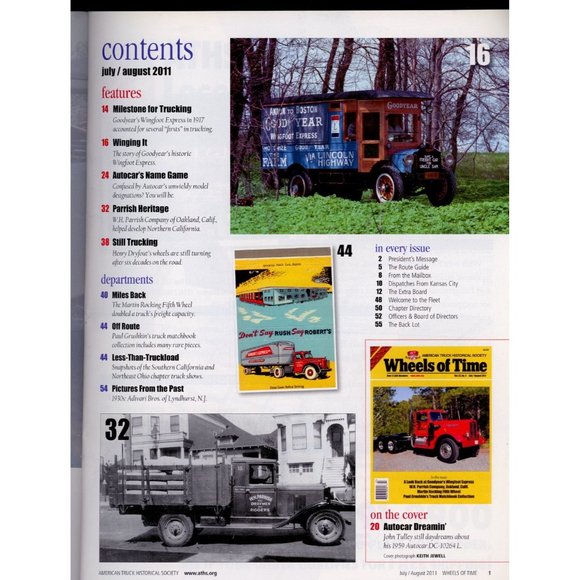 WHEELS OF TIME JULY/AUG 2011 Goodyear's Wingfoot Express, WH Parrish Co., Martin - Picture 2 of 2
